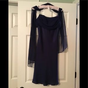 Navy Blue Dressy Junior Small, Lined w/ Scarf